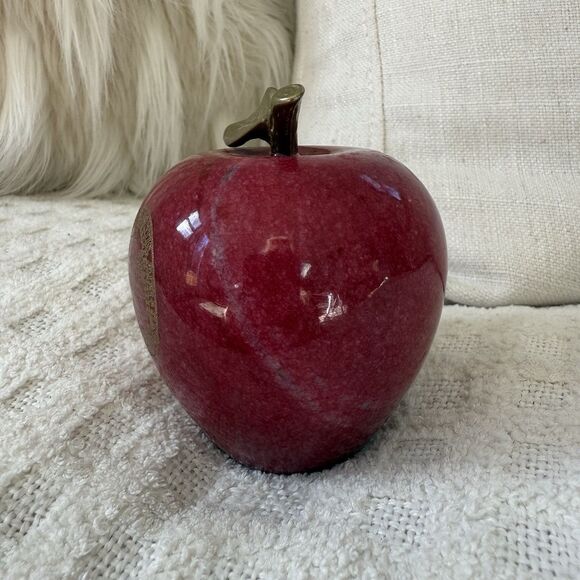 University Vermont UVM Paperweight Red Stone Gold Seal Apple Teacher Education - Picture 6 of 10